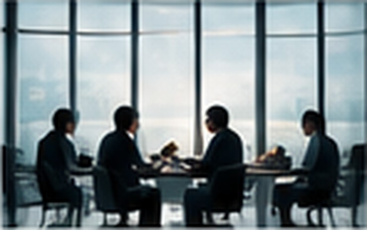 Corporate representatives in a meeting